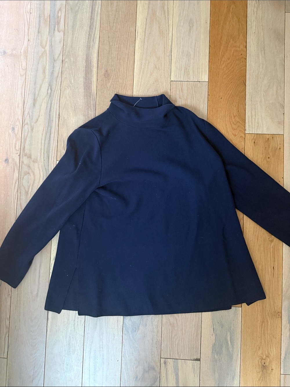 COS Navy Mock Neck Sweater